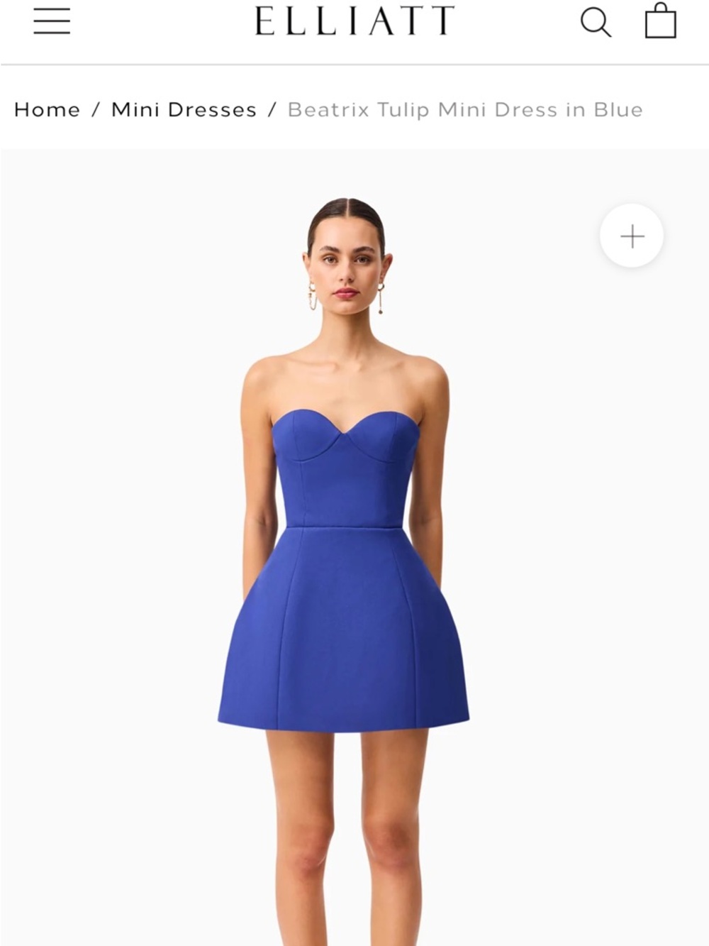 Elliatt Beatrix Strapless Tulip Mini Dress in Royal Blue